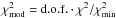 \hbox{$\chi ^2_\mathrm{mod}=\mathrm{d.o.f.}\cdot \chi ^2/\chi ^2_\mathrm{min}$}