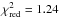 \hbox{$\chi^2_{\rm{red}} = 1.24$}