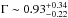 \hbox{$\Gamma \sim 0.93_{-0.22}^{+0.34}$}