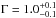 \hbox{$\Gamma=1.0^{+0.1}_{-0.1}$}