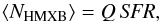 \begin{equation} \label{Neq} \langle N_{\rm HMXB} \rangle = Q \, {\it SFR}, \end{equation}