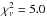 \hbox{$\chi^2_{\nu}=5.0$}