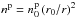 \hbox{$n^{\mathrm{p}} = n^{\mathrm{p}}_0 \left(r_{0}/r\right)^2$}