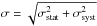 \hbox{$\sigma = \sqrt{\sigma_{\rm stat}^2 + \sigma_{\rm syst}^2}$}