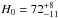\hbox{$H_0 = 72^{+8}_{-11}$}