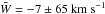 \hbox{$\bar{W}=-7\pm65~\rm{km~s^{-1}}$}