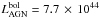 \hbox{$L^{\rm bol}_{\rm AGN} = 7.7\, \times\, 10^{44}$}