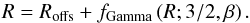 \begin{equation} \label{eq:model-maxwell} R = R_\text{offs} + f_\text{Gamma} \left (R; 3/2, \beta \right) . \end{equation}