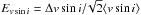 \hbox{$E_{v\sin i}=\Delta v\sin i/\!\sqrt{2} \langle v\sin i \rangle$}