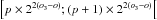 \hbox{$\left[{p\times2^{2(o_3-o)};(p+1)\times 2^{2(o_3-o)}}\right[$}