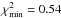 \hbox{$\chi^2_{\min}= 0.54$}