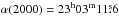 \hbox{$\alpha(2000)=23^{\rm h}03^{\rm m}11\fs6$}