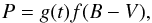 \begin{equation} P = g(t)f(B-V) , \end{equation}