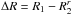 \hbox{${ \Delta R = R_{1} - R_{2}^{r} }$}