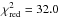 \hbox{$\chi^2_{\rm red}=32.0$}
