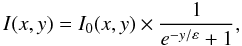 $$ I(x,y) = I_0(x,y) \times \frac{1}{e^{-y/\varepsilon}+1}, $$