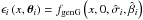 \hbox{$\epsilon_i\left(x, \param_i\right) = f_\mathrm{genG}\left(x, 0, \hat\sigma_i, \hat\beta_i\right)$}