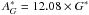 \hbox{$A^*_{G} = 12.08\times G^*$}