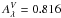\hbox{$A_{\lambda}^{V} = 0.816$}