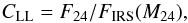 \appendix \setcounter{section}{4} \begin{equation} C_{\rm LL} = F_{24}/F_{\rm IRS}(M_{24}) \label{eq:CLL} , \end{equation}