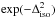 \hbox{$\exp(-\Delta_\mathrm{iso}^2)$}