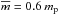 \hbox{$\overline{m} = 0.6 \: m_{\rm p}$}