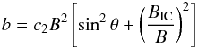\appendix \setcounter{section}{1} \begin{eqnarray*} b = c_{2} B^{2}\left[\sin^{2} \theta + \left(\frac{B_{\mathrm{IC}}}{B}\right)^{2}\right] \end{eqnarray*}