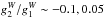\hbox{$g_2^W/g_1^W\sim-0.1,0.05$}