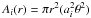 \hbox{$A_i(r)=\pi r^2(a_i^2\theta^2)$}