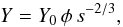 \begin{equation} Y = Y_0 \, \phi \, s^{-2/3} , \label{eq_tensile} \end{equation}