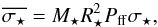 \begin{equation} \label{sigma_bar} \overline{\ss} = \Ms \Rs^2 P_{\rm ff}\ss, \end{equation}