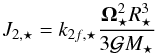 \begin{equation} \label{J2s} J_{2,\star} = \kfs \frac{\Os^2\Rs^3}{3\G\Ms} \end{equation}