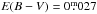 \hbox{$E(B-V) = 0\fm027$}