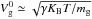 \hbox{$V_{\rm g}^{0}\simeq \sqrt{\gamma K_{\rm B} T/m_{\rm g}}$}