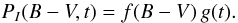 \begin{equation} {\it P}_I(B-V, t) = f(B-V) \, g(t). \end{equation}