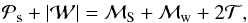 \begin{eqnarray} \label{eq:virial} \mathcal{P}_{\rm s} + \vert \mathcal{W} \vert = \mathcal{M}_{\rm S} + \mathcal{M}_{\rm w} + 2\mathcal{T} , \end{eqnarray}