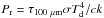 \hbox{$P_{\rm r}=\tau_{{\rm 100~\mu m}} \sigma T_{\rm d}^4/c k$}