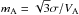 \hbox{$m_{\rm A}=\sqrt{3} \sigma/V_{\rm A}$}
