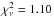 \hbox{$\chi^{2}_{\nu} = 1.10$}