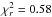 \hbox{$\chi_{r}^2=0.58$}