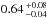 \hbox{$0.64\,^{+0.08}_{-0.04}$}