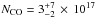 \hbox{$N_{\rm CO} = 3^{+7}_{-2}\,\times\,10^{17}$}
