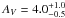 \hbox{$A_V=4.0_{-0.5}^{+1.0}$}
