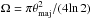 \hbox{$\Omega=\pi \theta_{\rm maj}^2/(4 \!\ln 2)$}