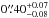 \hbox{$0\farcs40^{+0.07}_{-0.08}$}