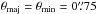 \hbox{$\theta_{\rm maj}=\theta_{\rm min}=0\farcs75$}