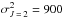 \hbox{$\sigma^2_{J\,=\,2}=900$}