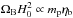 \hbox{$\ob H_0^2\propto m_{\rm p}\etab$}