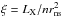 \hbox{$\xi= L_{\rm X}/n r_{\rm ns}^2$}