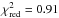 \hbox{$\chi_{\rm red}^2=0.91$}